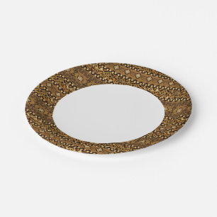 African cheetah skin pattern paper plate