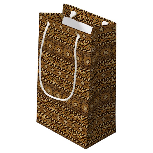 African cheetah skin pattern small gift bag (Back Angled)