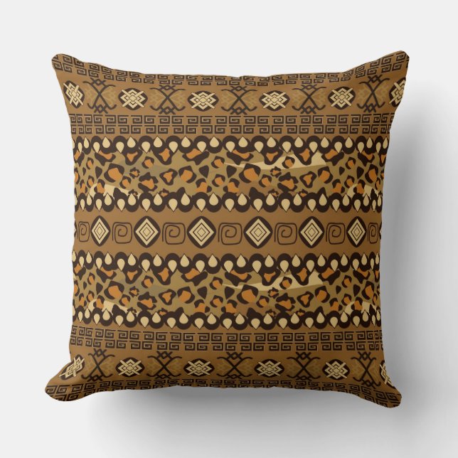 African cheetah skin pattern throw pillow (Front)