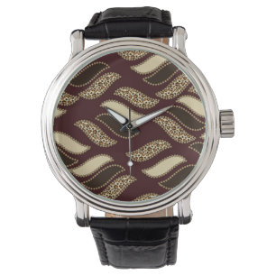 African cheetah skin pattern watch