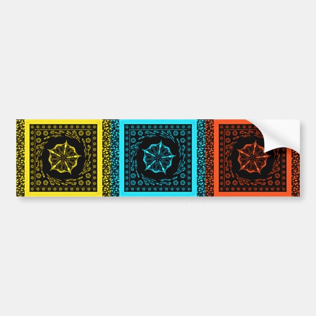 African Chequered Pattern Art Print Bumper Sticker (Front)