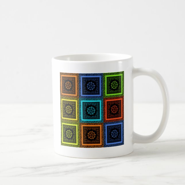 African Chequered Pattern Art Print Coffee Mug (Right)