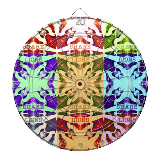 African Chequered Pop art Culture colourful patter Dartboard (Front)