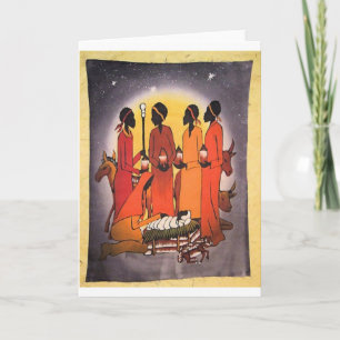 African Christmas Nativity Scene Holiday Card