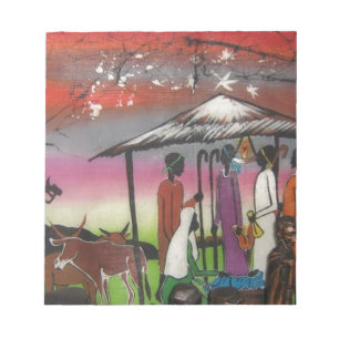 African Christmas Nativity Scene Notepad