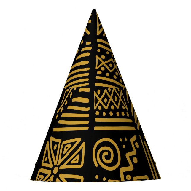 African clash: ethnic tribal seamless. party hat (Front)