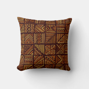 African clash seamless pattern in ethnic tribal st throw pillow