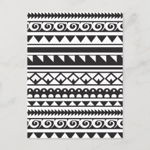 African Color Tribal Seamless Pattern  Holiday Postcard