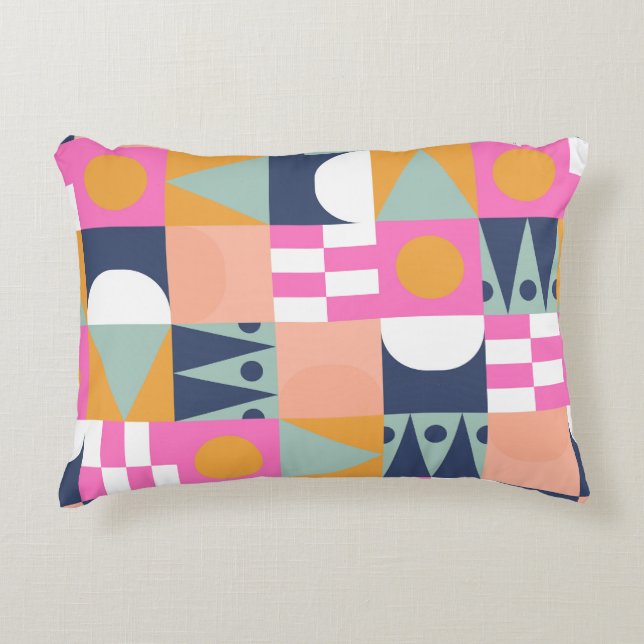 African colour block, geometric pattern. accent pillow (Front)
