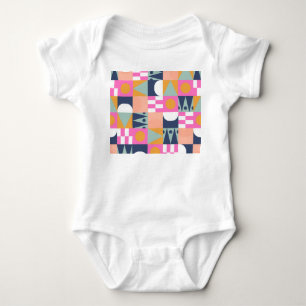 African colour block, geometric pattern. baby bodysuit