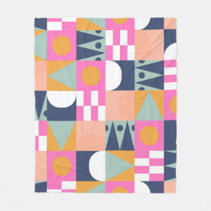 African colour block, geometric pattern. fleece blanket