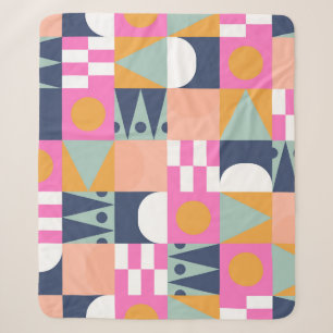 African colour block, geometric pattern. sherpa blanket