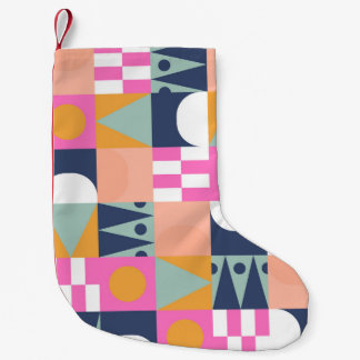 African colour block, geometric pattern. small christmas stocking