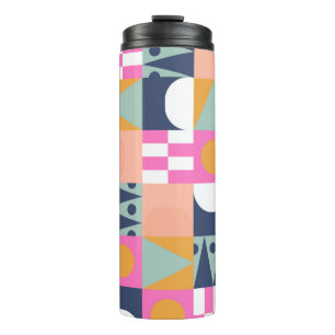 African colour block, geometric pattern. thermal tumbler