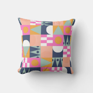 African colour block, geometric pattern. throw pillow