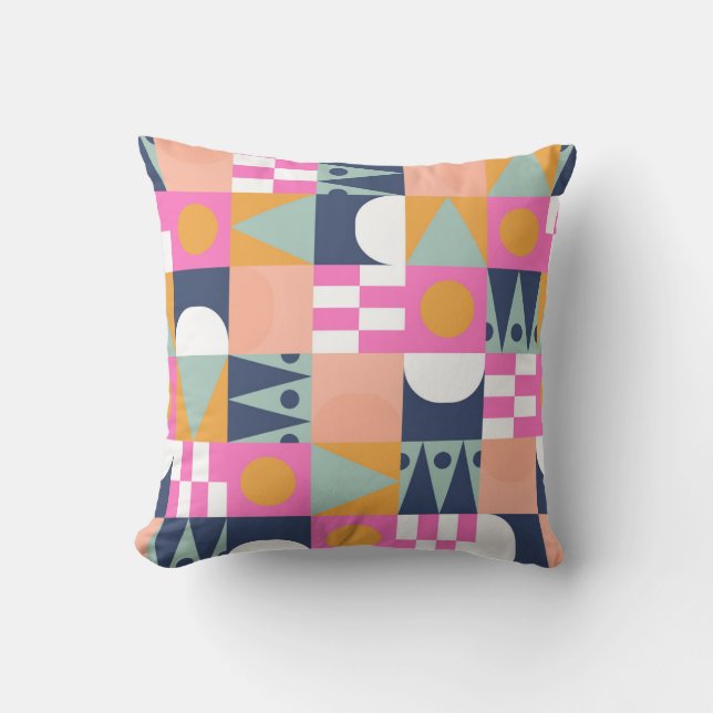 African colour block, geometric pattern. throw pillow (Front)