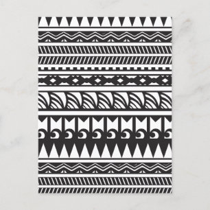 African Colour Tribal Seamless Pattern Holiday Postcard
