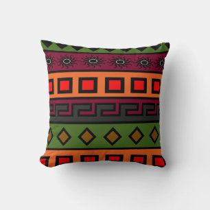 African coloured pattern throw pillow