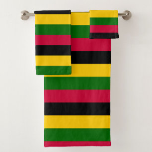 African Colours Stripes Pattern Design Bath Towel Set