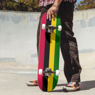 African Colours Stripes Pattern Design  Skateboard