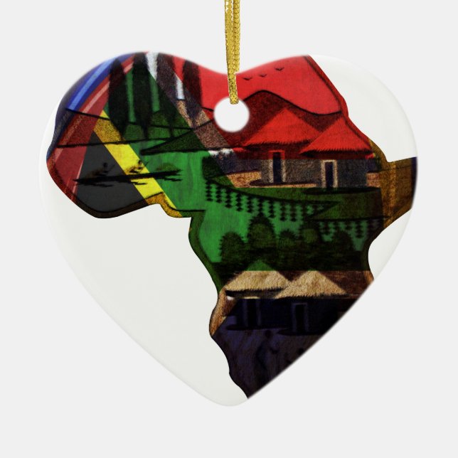 African continent ceramic ornament (Front)