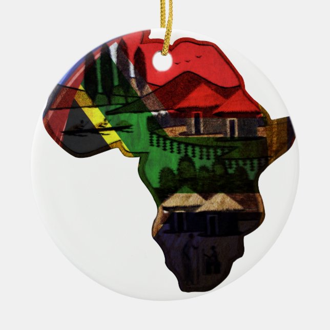 African continent ceramic ornament (Front)