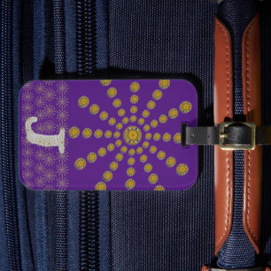 African Cool Sunflower Polka Dot Art Print Design Luggage Tag
