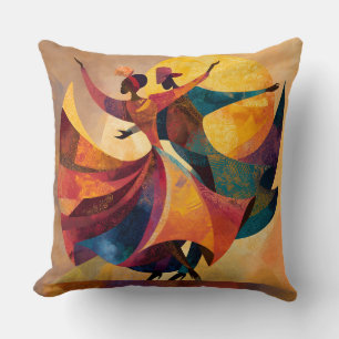 African Couple Dance Art Cushion