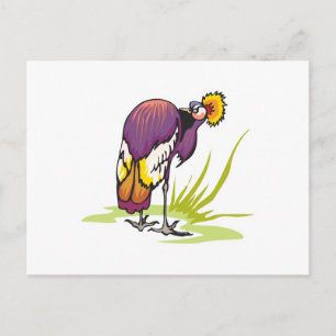 african crowned crane postcard