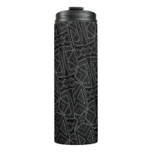 African Culture Black and White  Thermal Tumbler
