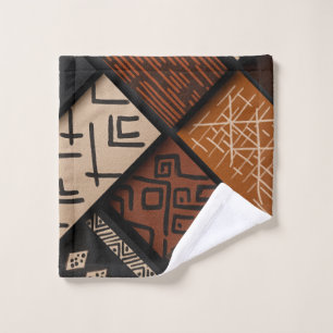 African culture designs on diagonal shapes bath towel set