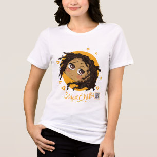 African cute chibi girl Tri-Blend shirt