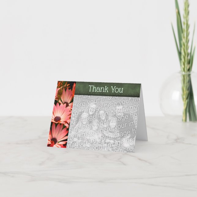 African Daisies Personalized Photo Thank You Card (Front)