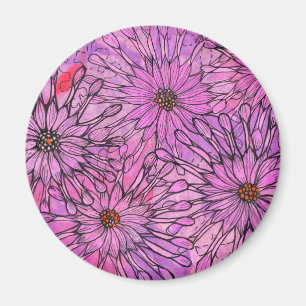 African Daisy Cape Daisies Pink Flowers Floral Art Magnet
