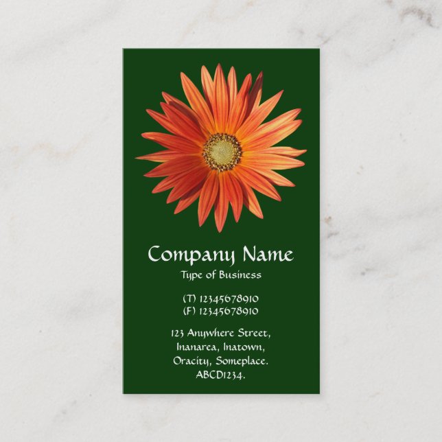 African Daisy - Dark Green Business Card (Front)