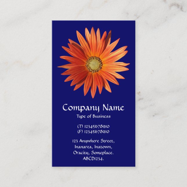 African Daisy - Deep Navy Business Card (Front)
