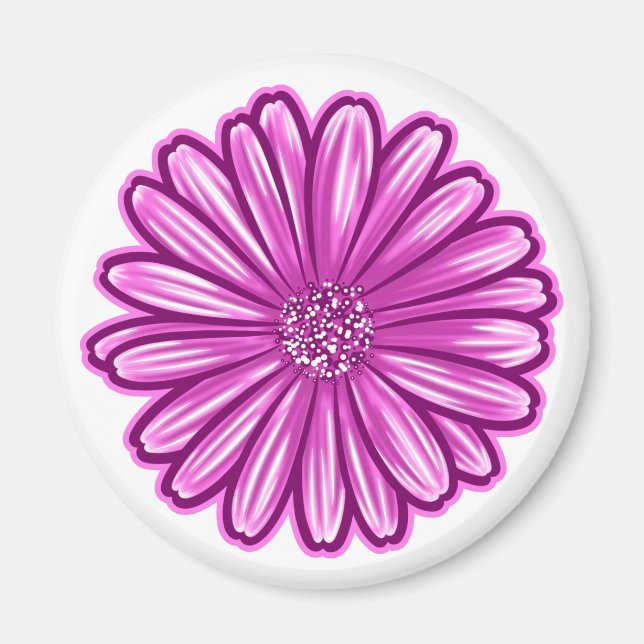 African Daisy Flower, Realistic Illustration Magnet (Front)