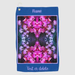African Daisy Flowers Abstract Tinted Personalized Golf Towel