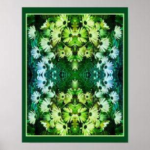 African Daisy Flowers Mirror Abstract  Poster