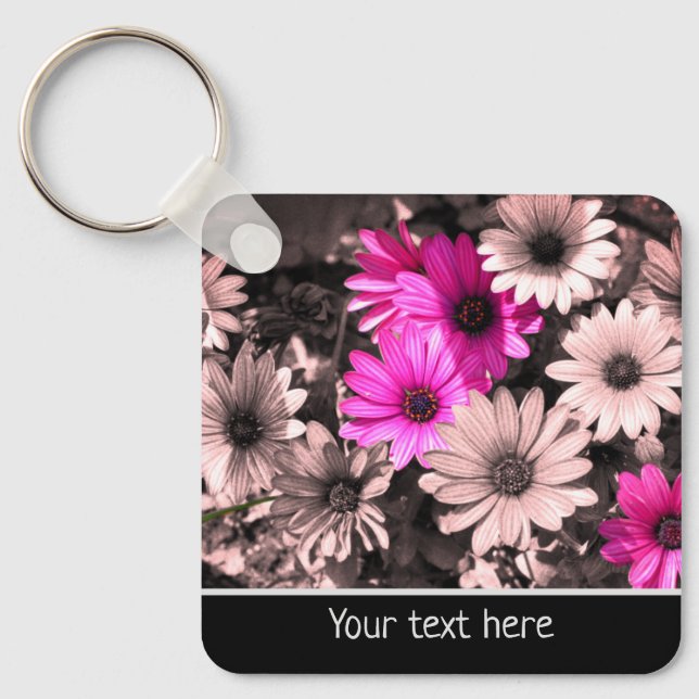 African Daisy Flowers Personalized Keychain (Front)
