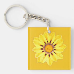 African Daisy / Gazania - Mustard Gold Keychain