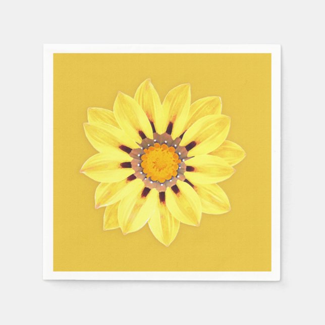 African Daisy / Gazania - Mustard Gold Napkin (Front)