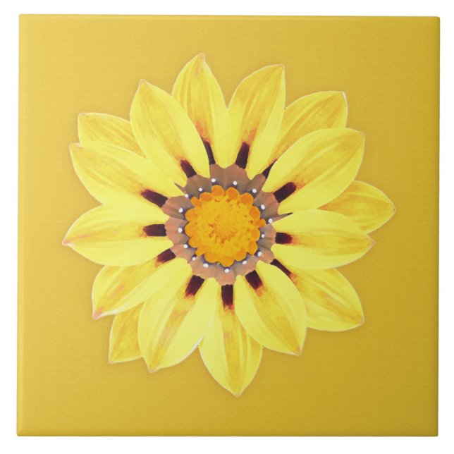 African Daisy / Gazania - Mustard Gold Tile (Front)
