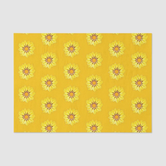 African Daisy / Gazania, Mustard Yellow Tissue Paper (Front)