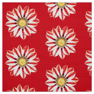 African Daisy / Gazania - Red and White Striped Fabric