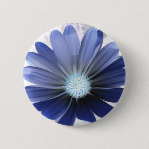 African Daisy Glowing Blue Button