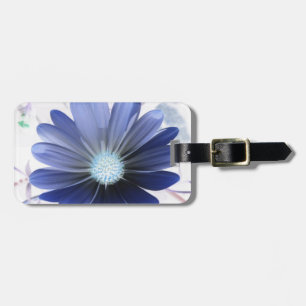 African Daisy Glowing Blue Custom Luggage Tag
