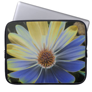 African Daisy Lapis and Gold Laptop Bag