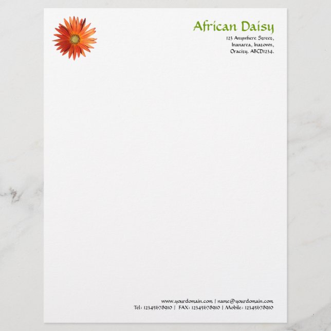 African Daisy Letterhead (Front)