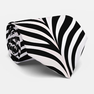 African Damask Subtle Black White Pattern Tie